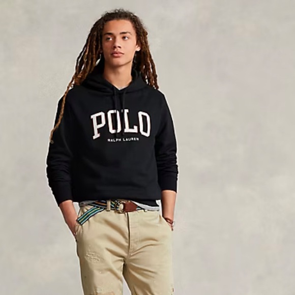 NEW Polo Ralph Lauren Hoodie Black | Big POLO Logo | Unisex | NWT - Picture 1 of 8